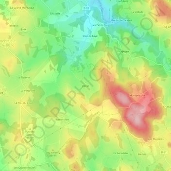 Agnat topographic map, elevation, terrain