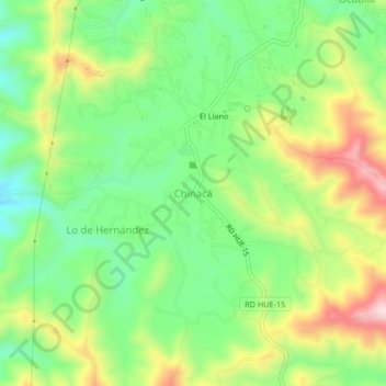 Chinacá topographic map, elevation, terrain