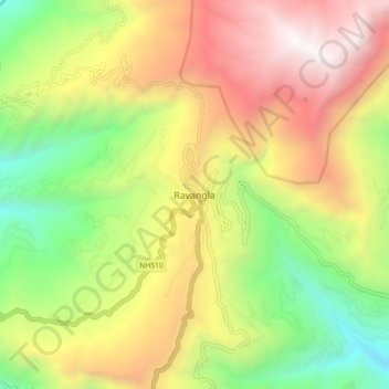 Ravangla topographic map, elevation, terrain