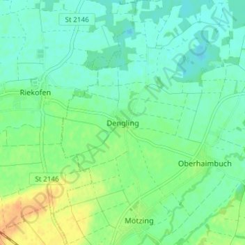 Dengling topographic map, elevation, terrain