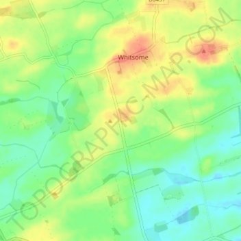 Whitsomehill topographic map, elevation, terrain