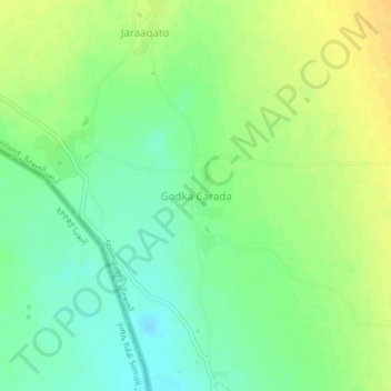 Godka Carada topographic map, elevation, terrain