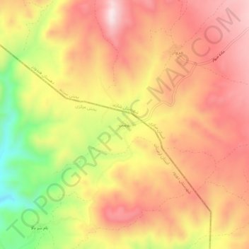 Revesht topographic map, elevation, terrain