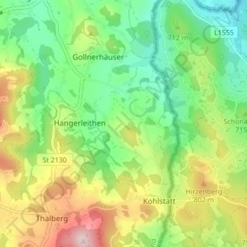 Gollnerberg topographic map, elevation, terrain