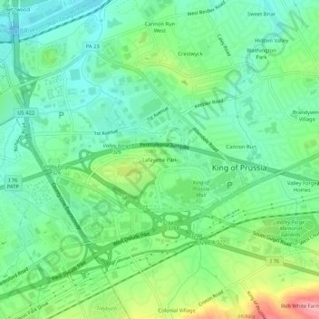 Lafayette Park topographic map, elevation, terrain