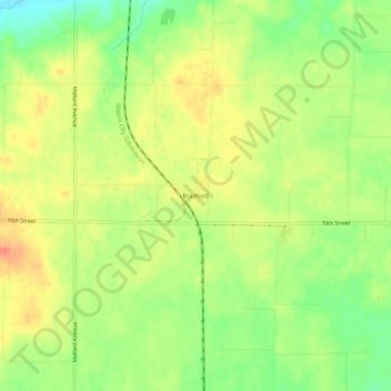 Bradford topographic map, elevation, terrain