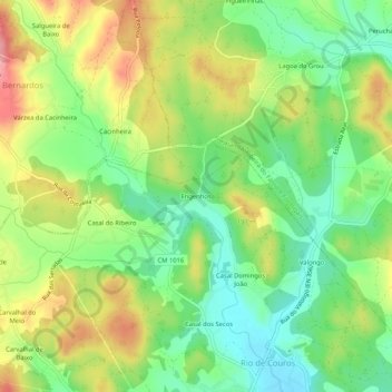 Engenhos topographic map, elevation, terrain