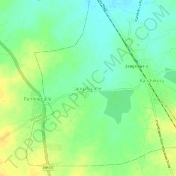 Jangalapalle topographic map, elevation, terrain