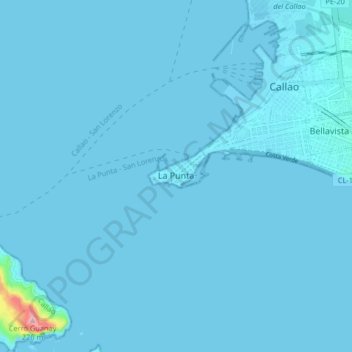 La Punta topographic map, elevation, terrain