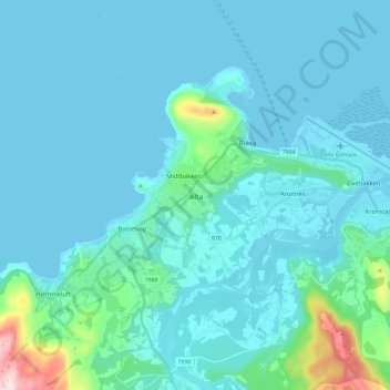 Alta topographic map, elevation, terrain