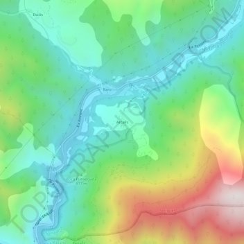 Arcalís topographic map, elevation, terrain