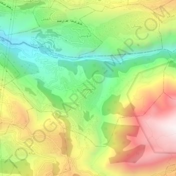 Yahchouch topographic map, elevation, terrain