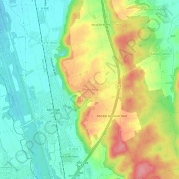 Illereichen topographic map, elevation, terrain