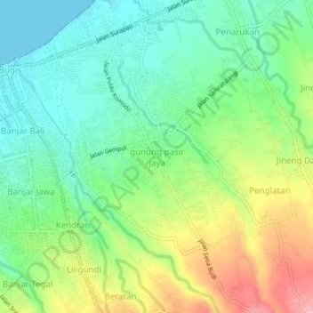 Indonesia topographic map, elevation, terrain