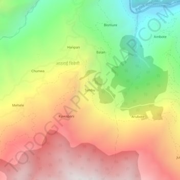 Simbu topographic map, elevation, terrain