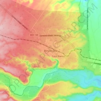 Rinconada topographic map, elevation, terrain