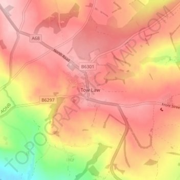 Tow Law topographic map, elevation, terrain