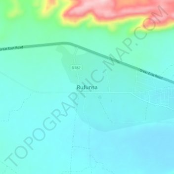 Rufunsa topographic map, elevation, terrain