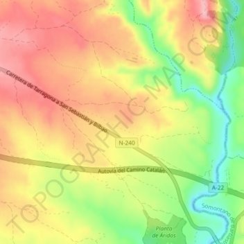 Almunia topographic map, elevation, terrain