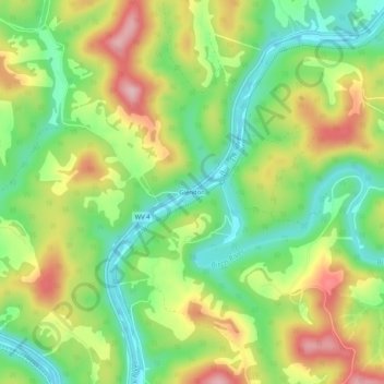Glendon topographic map, elevation, terrain