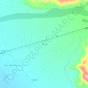 Pesa topographic map, elevation, terrain