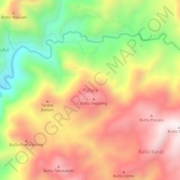 Pidara topographic map, elevation, terrain