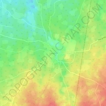 Jowlo topographic map, elevation, terrain