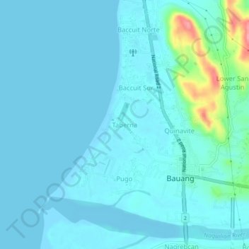 Taberna topographic map, elevation, terrain
