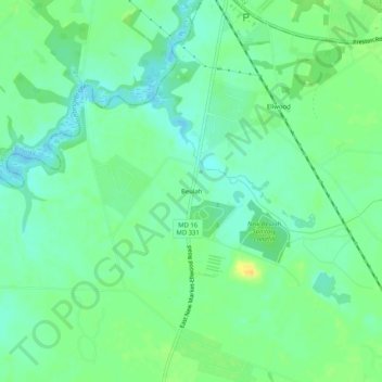 Beulah topographic map, elevation, terrain