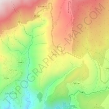 Picão topographic map, elevation, terrain