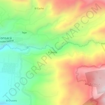 El Diviso topographic map, elevation, terrain