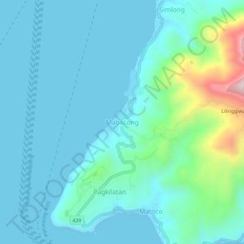 Mabacong topographic map, elevation, terrain
