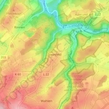 Steinfeld topographic map, elevation, terrain