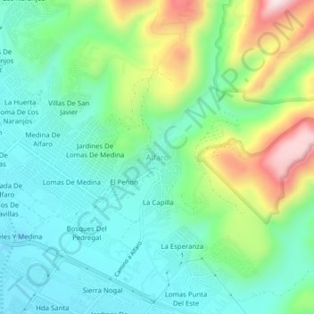 Alfaro topographic map, elevation, terrain