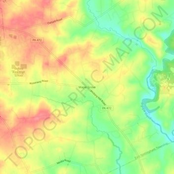 Maple Grove topographic map, elevation, terrain