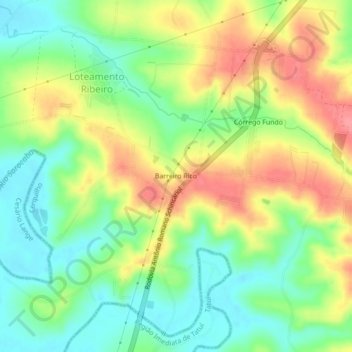 Barreiro Rico topographic map, elevation, terrain