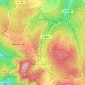Talhof topographic map, elevation, terrain
