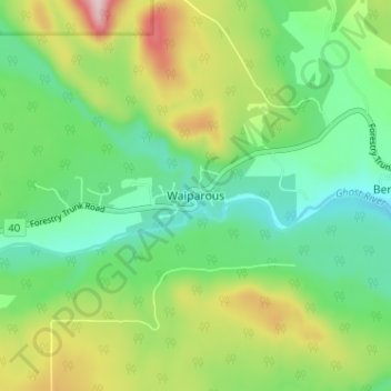 Waiparous topographic map, elevation, terrain