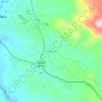 Davidópolis topographic map, elevation, terrain