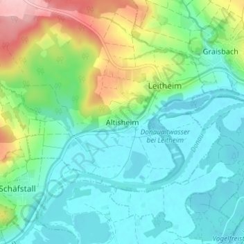 Altisheim topographic map, elevation, terrain