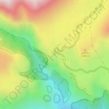 Mtskheta — Stepantsminda — Larsi topographic map, elevation, terrain