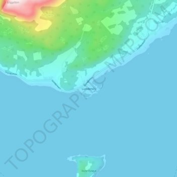 Lundenes topographic map, elevation, terrain