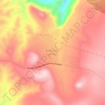 Bella Vista del Río topographic map, elevation, terrain