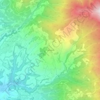 Pulicciano topographic map, elevation, terrain