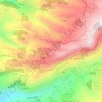 Aannaya topographic map, elevation, terrain