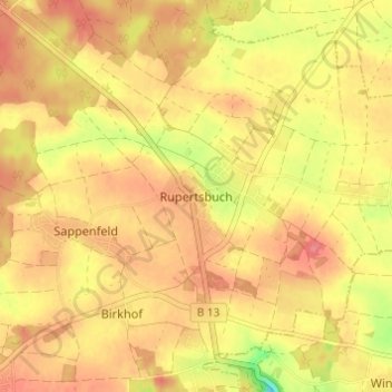 Rupertsbuch topographic map, elevation, terrain