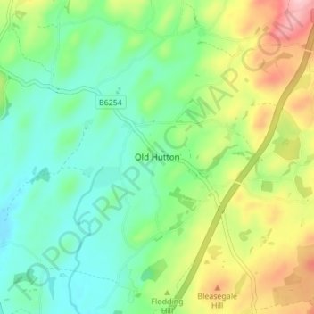 Old Hutton topographic map, elevation, terrain