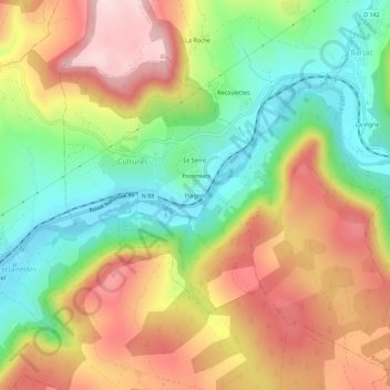 Plagnol topographic map, elevation, terrain
