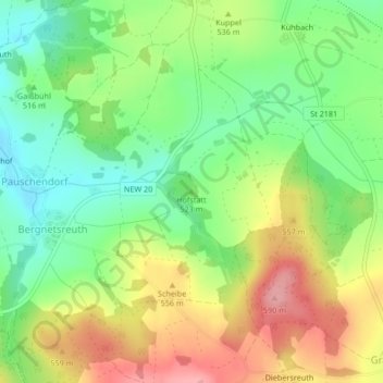 Hofstatt topographic map, elevation, terrain