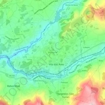 Bom Nome topographic map, elevation, terrain